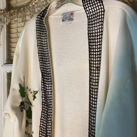 Lacy After Noon Sequined Embroidered Sweater XL - Picture 6 of 7